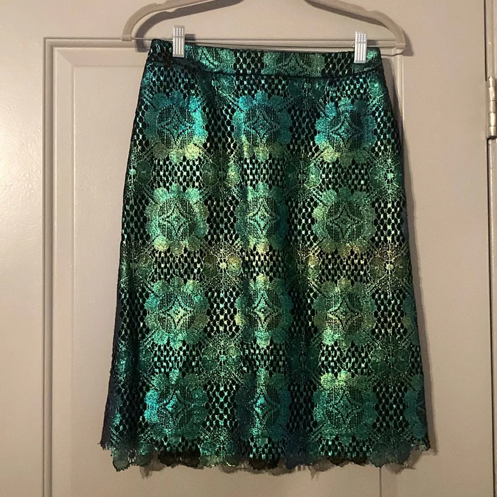 Creatures of the Wind| Women's Floral Paisley Green Straight Skirt |Size 2 - Picture 1 of 11